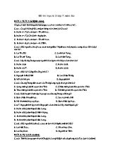 Đề thi học kỳ II môn Lịch sử Lớp 7 (Có đáp án)